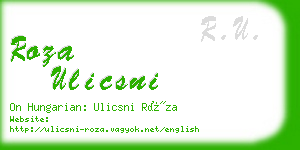 roza ulicsni business card